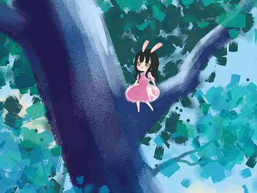 兔女孩小米主题图标手绘插画设计