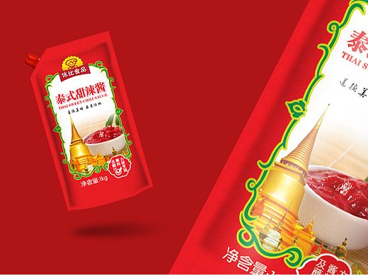 原创-裕力×休比 泰式甜辣酱系列包装 调味品包装设计