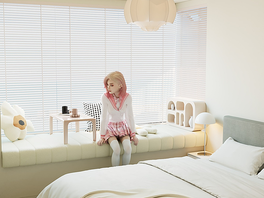 C4D家居臥室場景渲染（個人主頁-ZNjIyMDczMDQ=） - 場景 - 站酷設(shè)計師有緣人Angcle原創(chuàng)素材 - 站酷ZCOOL