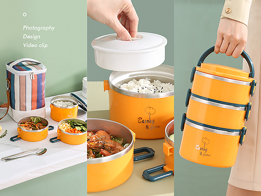 电商产品拍摄-多层饭盒套装
