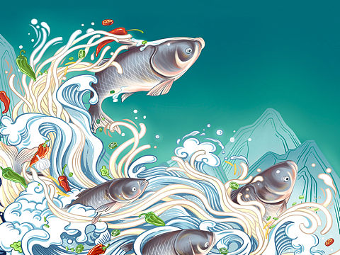 湘菜餐饮品牌插画设计