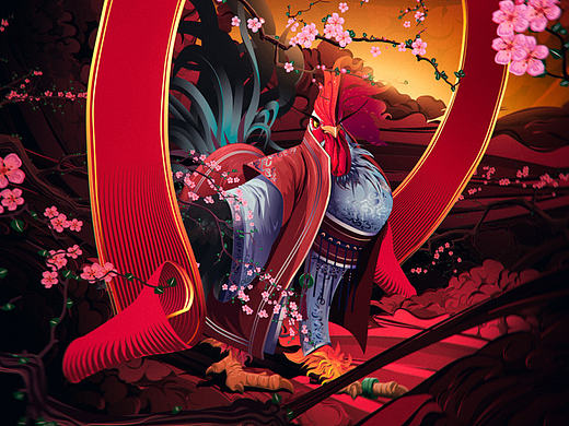 2017丁酉年-“一鸣惊人”鸡年手机壳主题插画制作／武减武 x 二川井联合制作