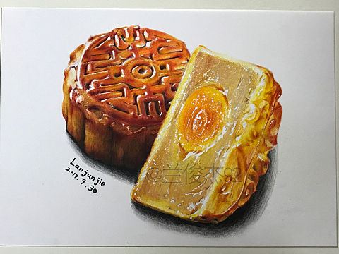 中秋月饼彩铅