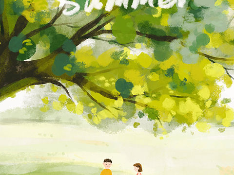 两个人的夏天（个人主页-ZNDM3MDQ4MDA=） - 创作习作 - 站酷设计师豆一刀art原创素材 - 站酷ZCOOL