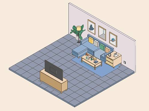 2.5D室内插画