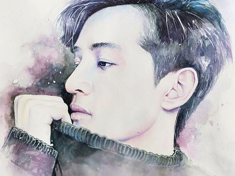 水彩手绘男神系列—遇见你最喜欢的那个男人