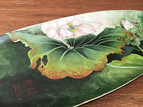 手绘工笔鱼池 … 中国绘画