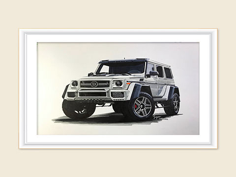 奔驰G500 4×4 手绘汽车马克笔