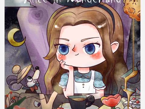 叮叮爱丽丝插画儿童_素材网站_图片免费下载-zcool站酷