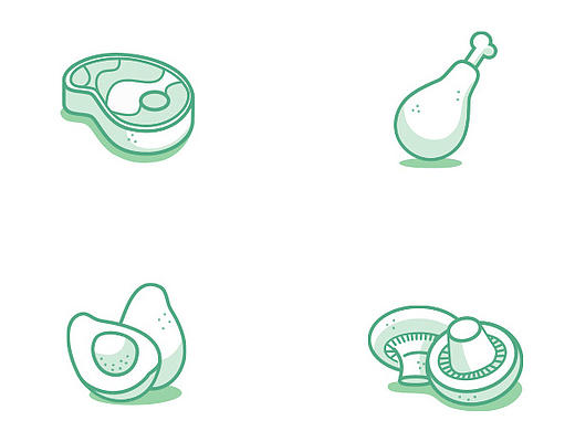 一组食物icon