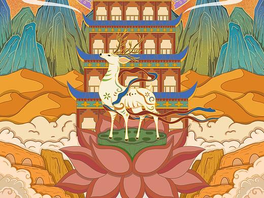 敦煌主题插画——《梦·敦煌》