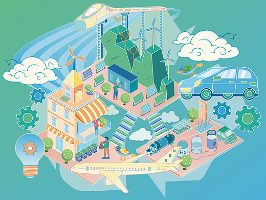 日报风原创插画 | 新能源生活