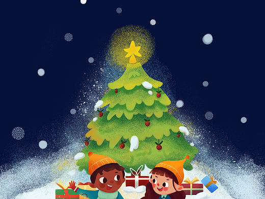 【周末练习】圣诞快乐小场景（个人主页-ZNDQ5OTI4Njg=） - 儿童插画 - 站酷设计师口天小土原创素材 - 站酷ZCOOL
