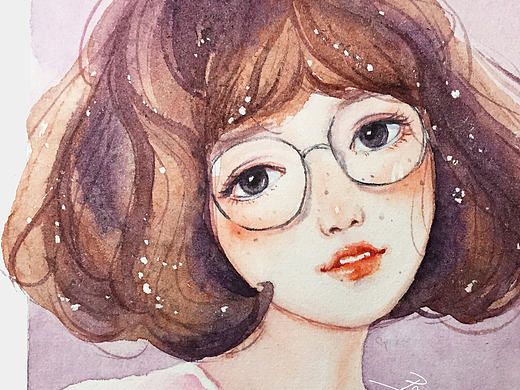 【小熊猫】水彩手绘人物水彩教程人物卡通头像手绘水彩步骤