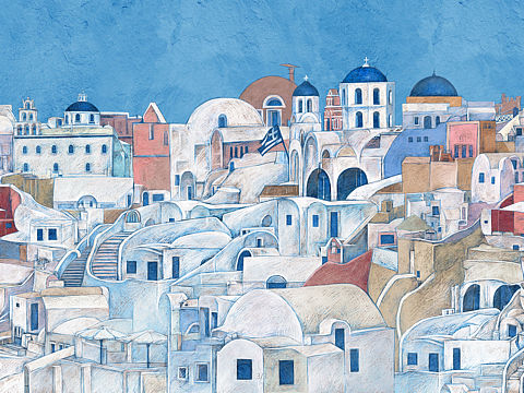 北欧风格建筑插画.