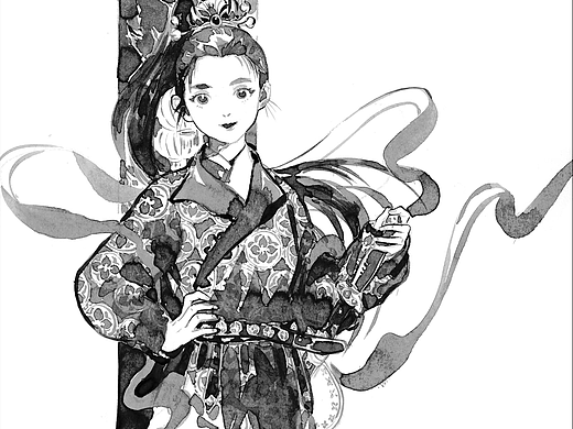 水墨古风签绘
