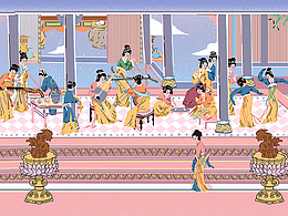 《名画重绘-汉宫春晓图》