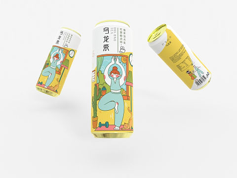茶罐易拉罐设计，喝茶加点盐，忙里偷点闲～
