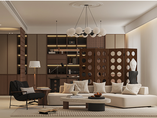 武汉-华发外滩首府145平 中古风