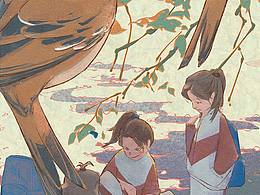 【插画】本土鸟拟人·麻雀