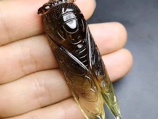 巧夺天工，手工雕刻蝉