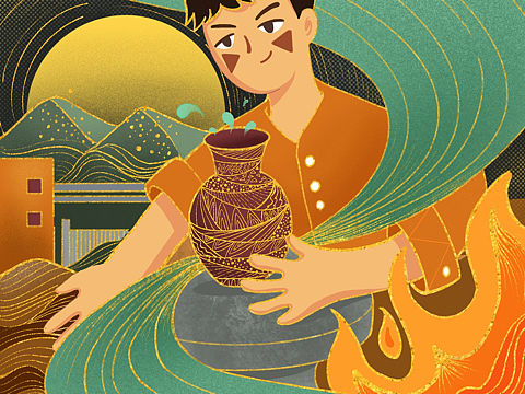 小小插画—土陶主题