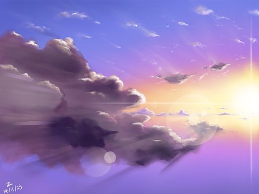 场景练习-夕阳