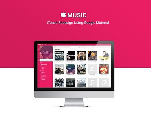 Apple iTunes Redesign Using Google Material