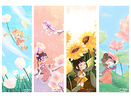 花花女孩插画小系列合集