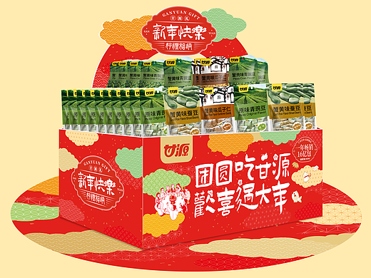 甘源2024年春节主题地推美陈设计