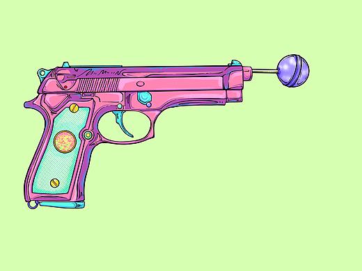 贴个膜-手枪（个人主页-ZNDc5MzEzMjg=） - 创作习作 - 站酷设计师一闪一闪黑漆漆原创素材 - 站酷ZCOOL