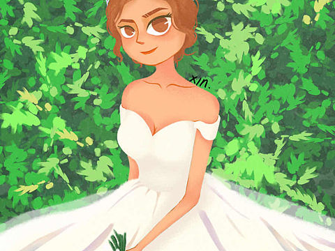 森系女孩（个人主页-ZNDczMzY1Mjg=） - 创作习作 - 站酷设计师二哈QuQ原创素材 - 站酷ZCOOL