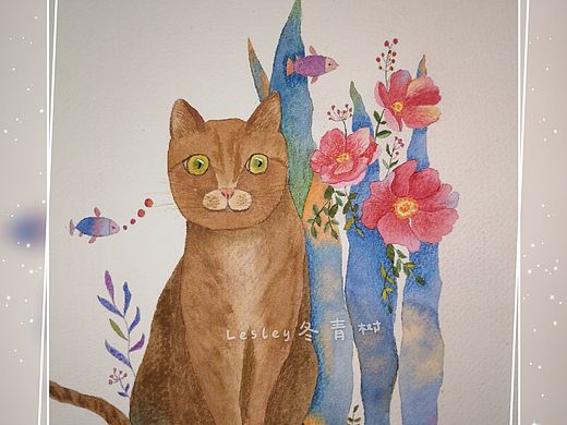 一只不知看到什么很惊呆的喵（个人主页-ZMzU4MzYyMzY=） - 创作习作 - 站酷设计师Lesley冬青树原创素材 - 站酷ZCOOL