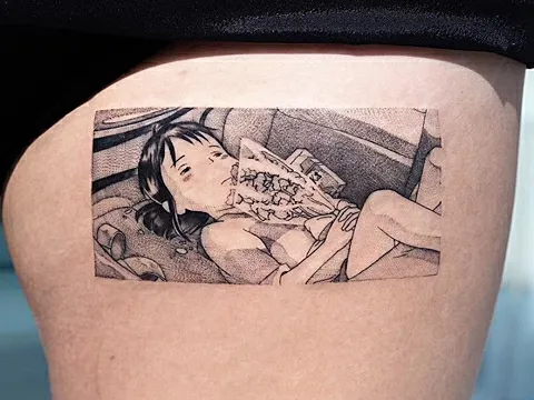 单色纹身动漫主题插画风格纹身合集宫崎骏大家都不陌
