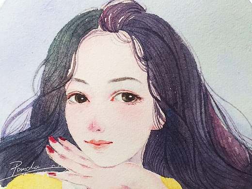 【小熊猫】唯美水彩人物插画卡通头像画像