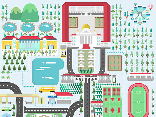 学校矢量地图