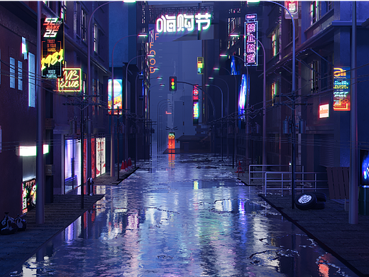 霓虹赛博渲染练习