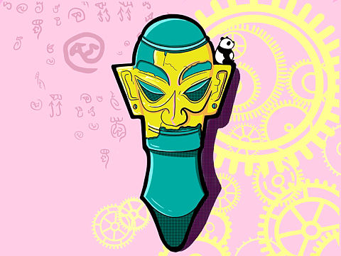 三星堆（个人主页-ZNTQ3Mzk0OTY=） - 商业插画 - 站酷设计师Jie61原创素材 - 站酷ZCOOL