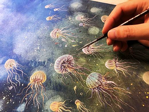 水彩插画—《海》