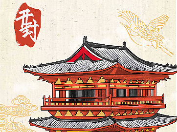 2019开封城市印象系列插画设计