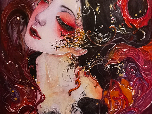 水彩插画|《彼岸》，临摹自熙往