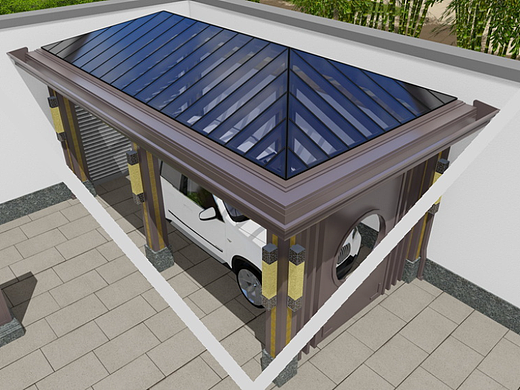 庭院景观凉亭效果图P1139