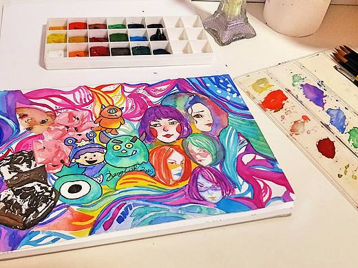 腦洞水彩（個人主頁-ZMjkwNzY1NTY=） - 繪本 - 站酷設(shè)計師CCAnNie張妮妮原創(chuàng)素材 - 站酷ZCOOL