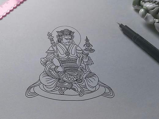 毗沙门线稿