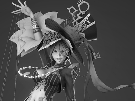 【3d高模】提线木偶-魔法少女模型wip