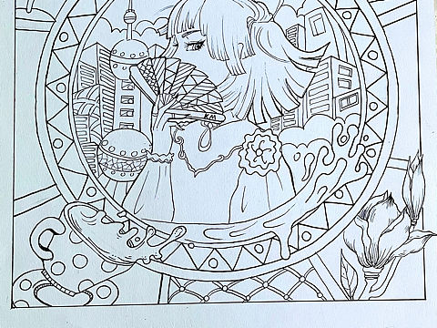 【上海印象2】马克笔装饰画