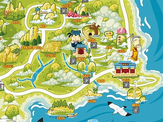 青岛崂山手绘地图