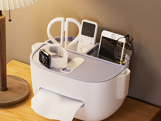 纸巾盒/浴巾架写实渲染