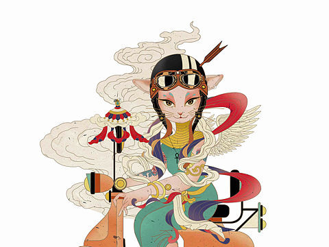 蒸汽波敦煌（个人主页-ZNDkwNDc4NDQ=） - 商业插画 - 站酷设计师曹立定定原创素材 - 站酷ZCOOL