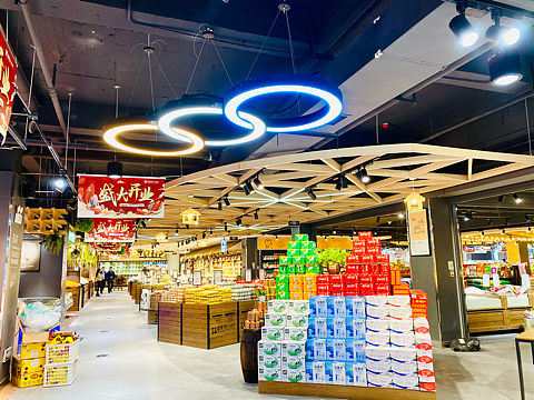 4000方超市灯光设计实景图-益优特购物广场